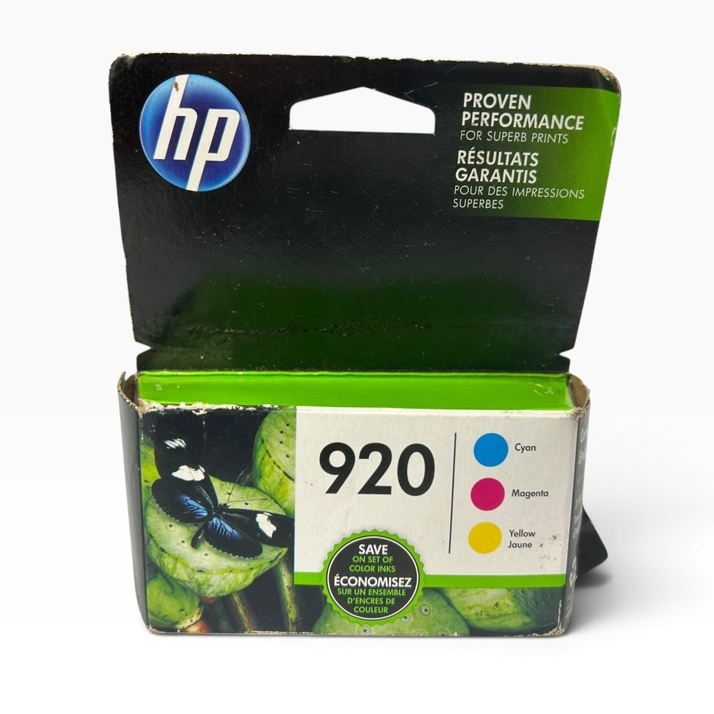 HP 920 Original Ink Cartridges 3-Pack Cyan Magenta Yellow N9H55FN Expired 2018